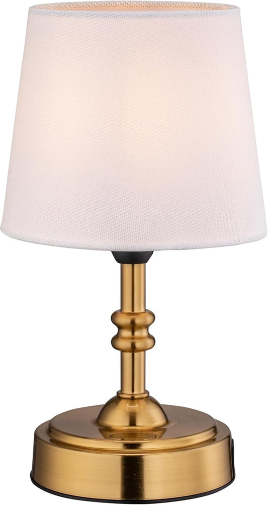 Seraph mini – Cordless LED Table Lamp with Dimmer, Built-in Rechargeable Battery, 3-Level Brightness, Patio Table Lamp, Bedside Night Lamp, Ambient Light for Restaurant, Antique Brass