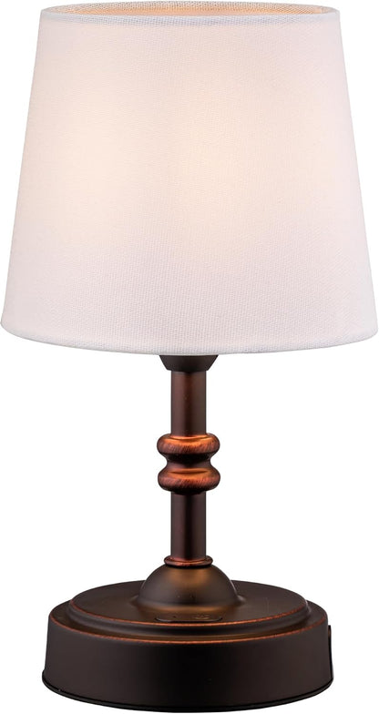 Seraph mini – Cordless LED Table Lamp with Dimmer, Built-in Rechargeable Battery, 3-Level Brightness, Patio Table Lamp, Bedside Night Lamp, Ambient Light for Restaurant, Antique Brass