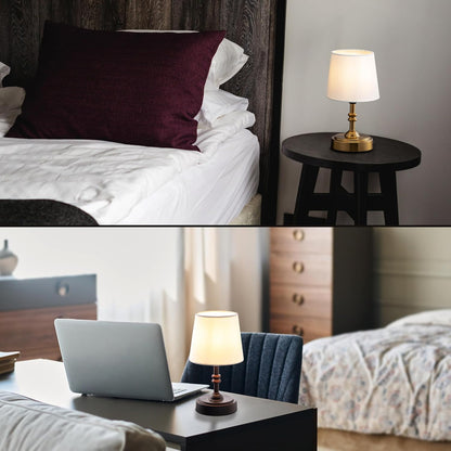 Seraph mini – Cordless LED Table Lamp with Dimmer, Built-in Rechargeable Battery, 3-Level Brightness, Patio Table Lamp, Bedside Night Lamp, Ambient Light for Restaurant, Antique Brass