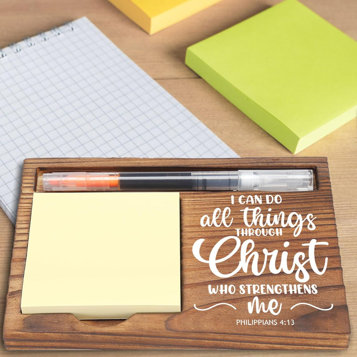 You Got This Sticky Note Holder, Inspirational Desk Organizer, Motivational Gift for Friends, Coworkers, Teachers, Self-Stick Note Pad Holders EDP126