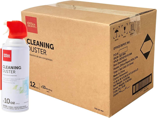 Cleaning Duster, 10 Oz Compressed Canned Air for Electronics, Keyboard Cleaner for Computer, Laptop, PC, Printer, Office Equipment, Moisture-Free, Pack of 12