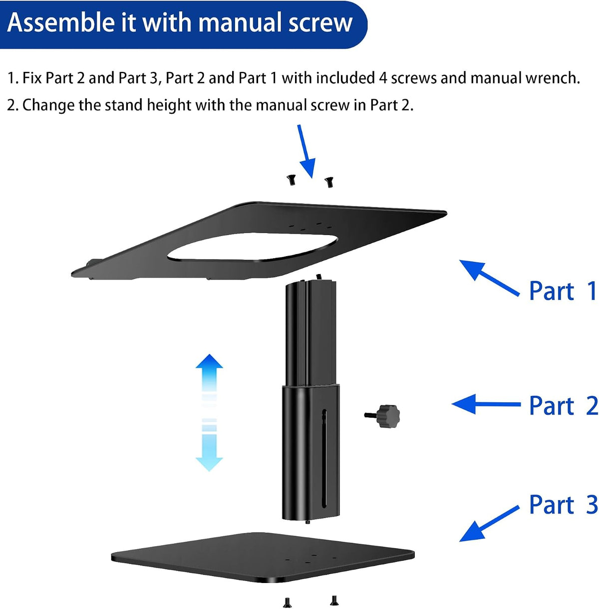 LSX6N Laptop Stand, Ergonomic Adjustable Notebook Riser, Computer Holder, Laptop Mount Compatible with 10-15.6" Laptops, Black