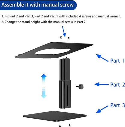 LSX6N Laptop Stand, Ergonomic Adjustable Notebook Riser, Computer Holder, Laptop Mount Compatible with 10-15.6" Laptops, Black