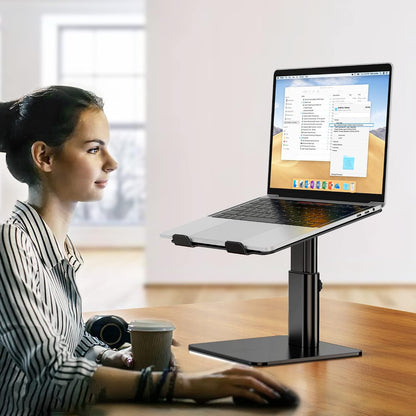LSX6N Laptop Stand, Ergonomic Adjustable Notebook Riser, Computer Holder, Laptop Mount Compatible with 10-15.6" Laptops, Black