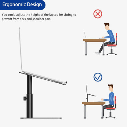 LSX6N Laptop Stand, Ergonomic Adjustable Notebook Riser, Computer Holder, Laptop Mount Compatible with 10-15.6" Laptops, Black