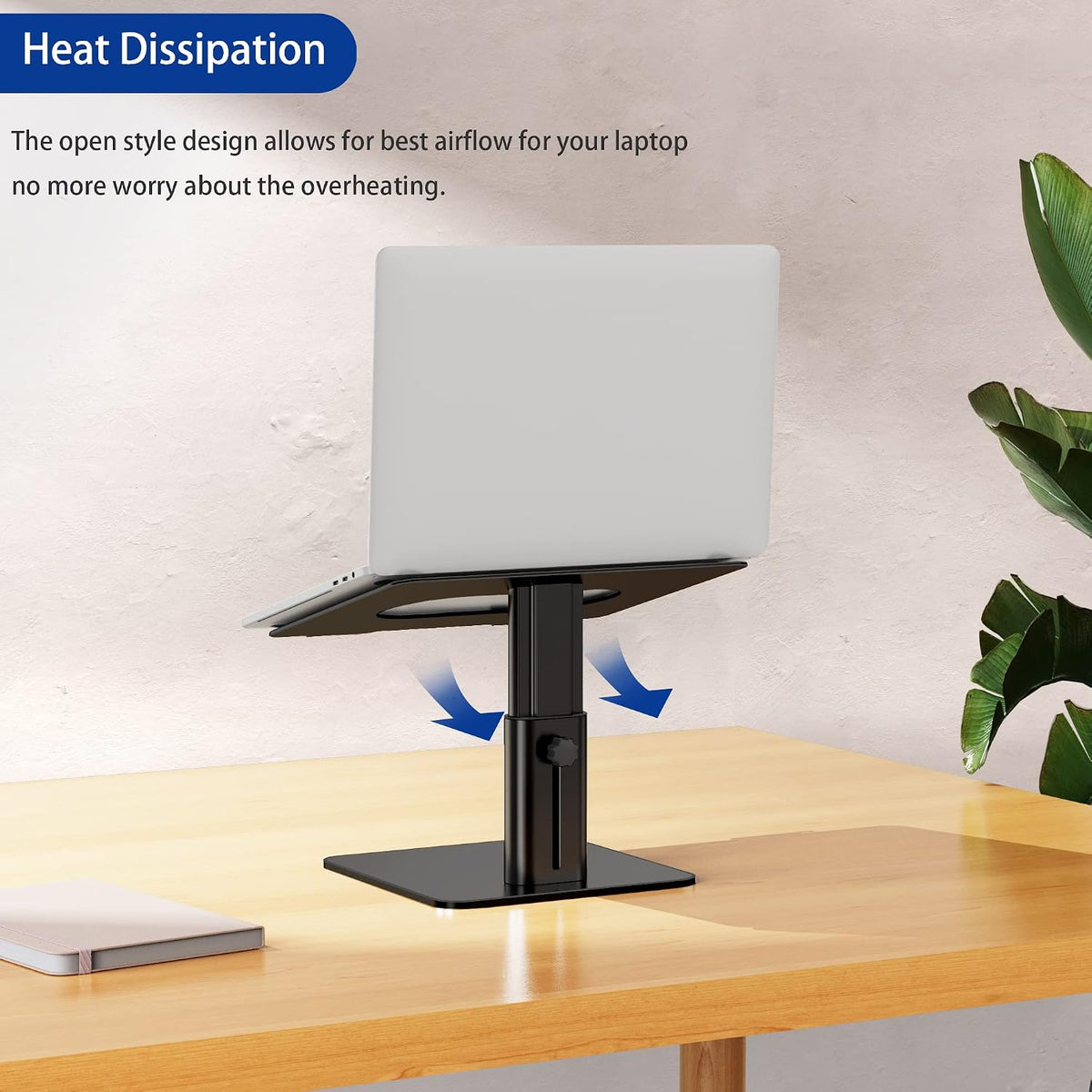 LSX6N Laptop Stand, Ergonomic Adjustable Notebook Riser, Computer Holder, Laptop Mount Compatible with 10-15.6" Laptops, Black