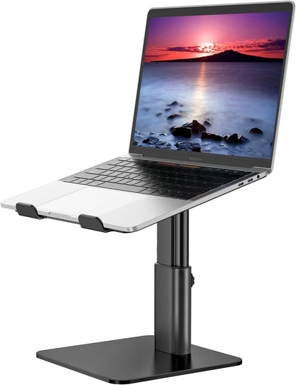 LSX6N Laptop Stand, Ergonomic Adjustable Notebook Riser, Computer Holder, Laptop Mount Compatible with 10-15.6" Laptops, Black
