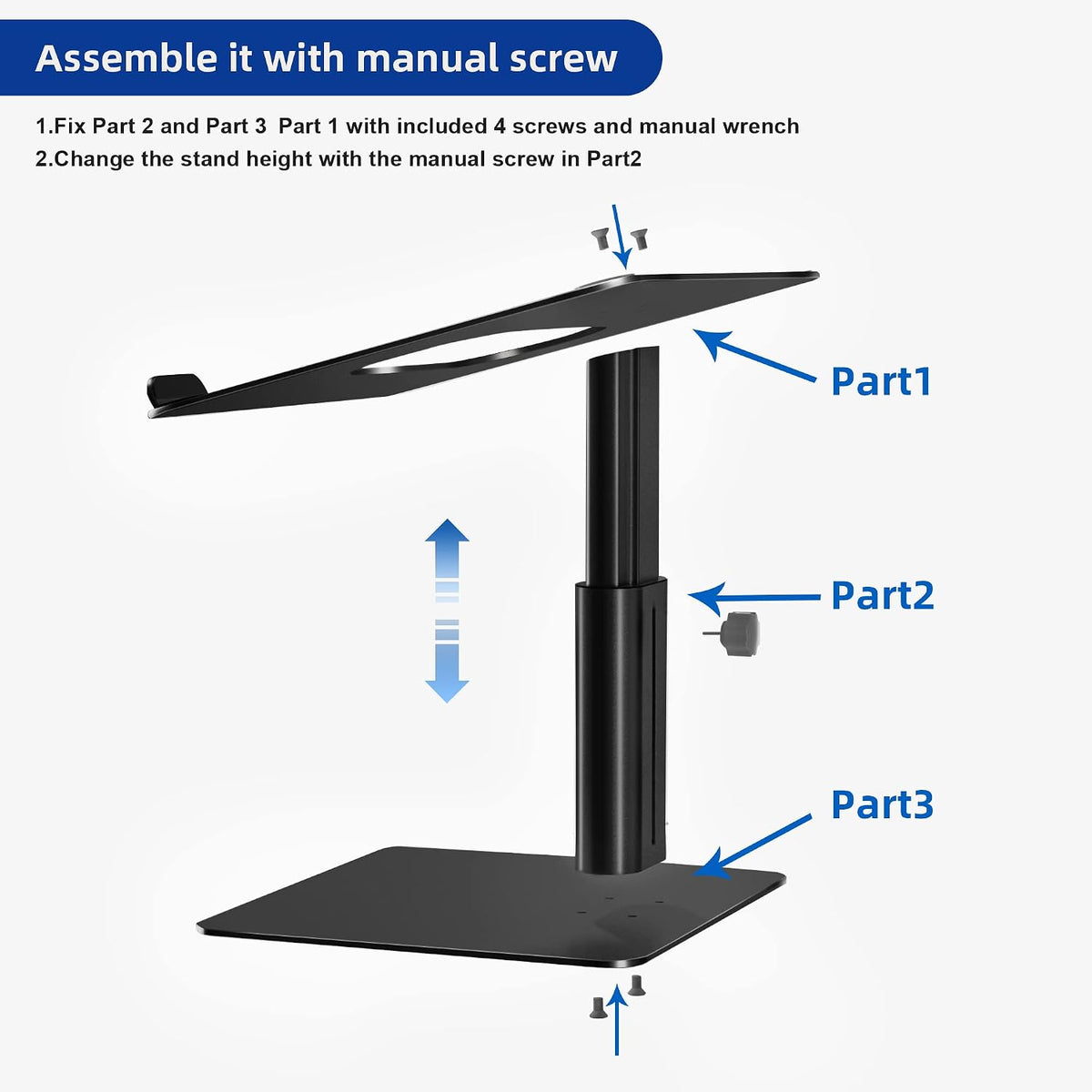LSX6N Laptop Stand, Ergonomic Adjustable Notebook Riser, Computer Holder, Laptop Mount Compatible with 10-15.6" Laptops, Black