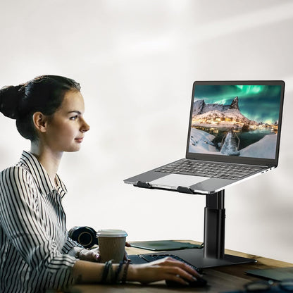 LSX6N Laptop Stand, Ergonomic Adjustable Notebook Riser, Computer Holder, Laptop Mount Compatible with 10-15.6" Laptops, Black