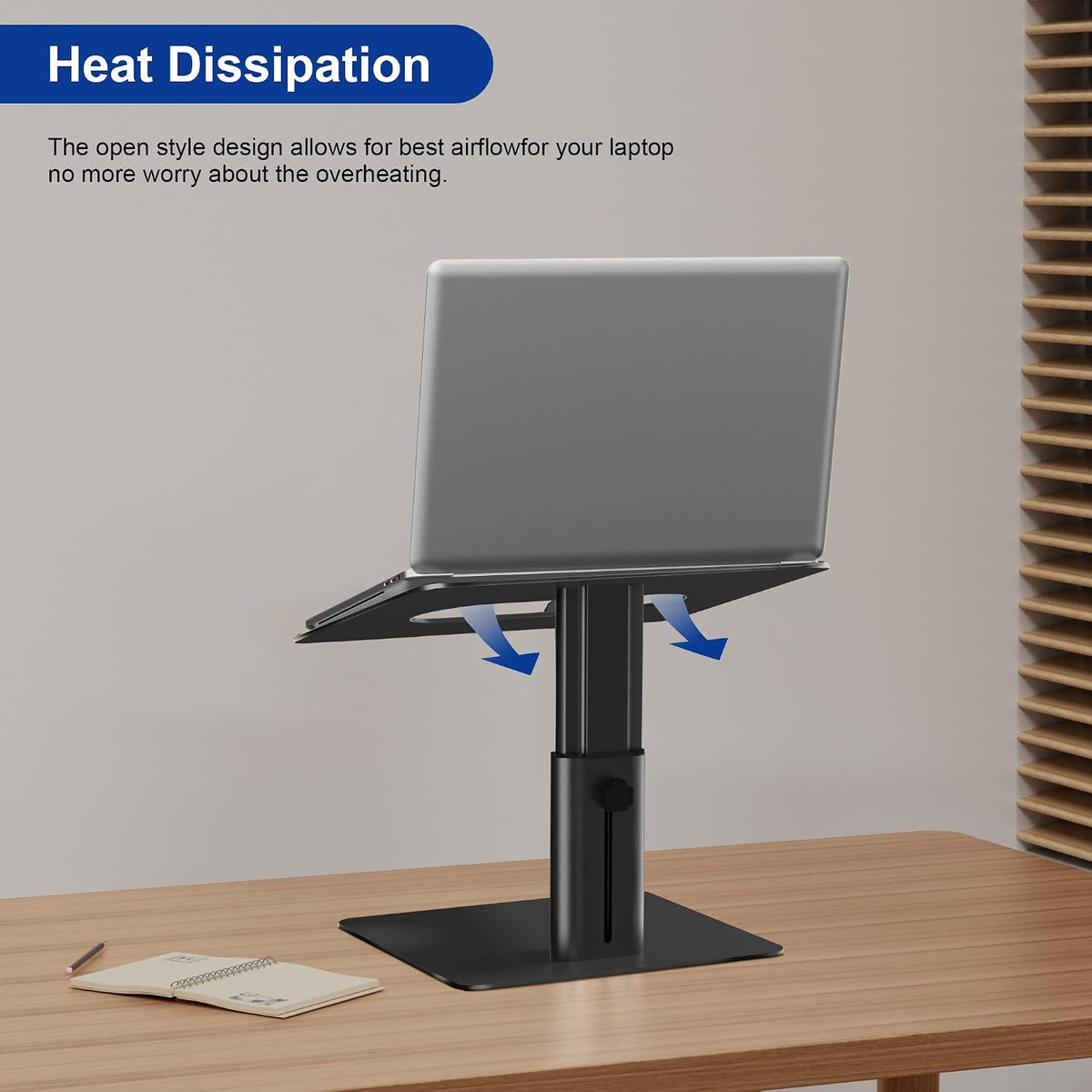 LSX6N Laptop Stand, Ergonomic Adjustable Notebook Riser, Computer Holder, Laptop Mount Compatible with 10-15.6" Laptops, Black