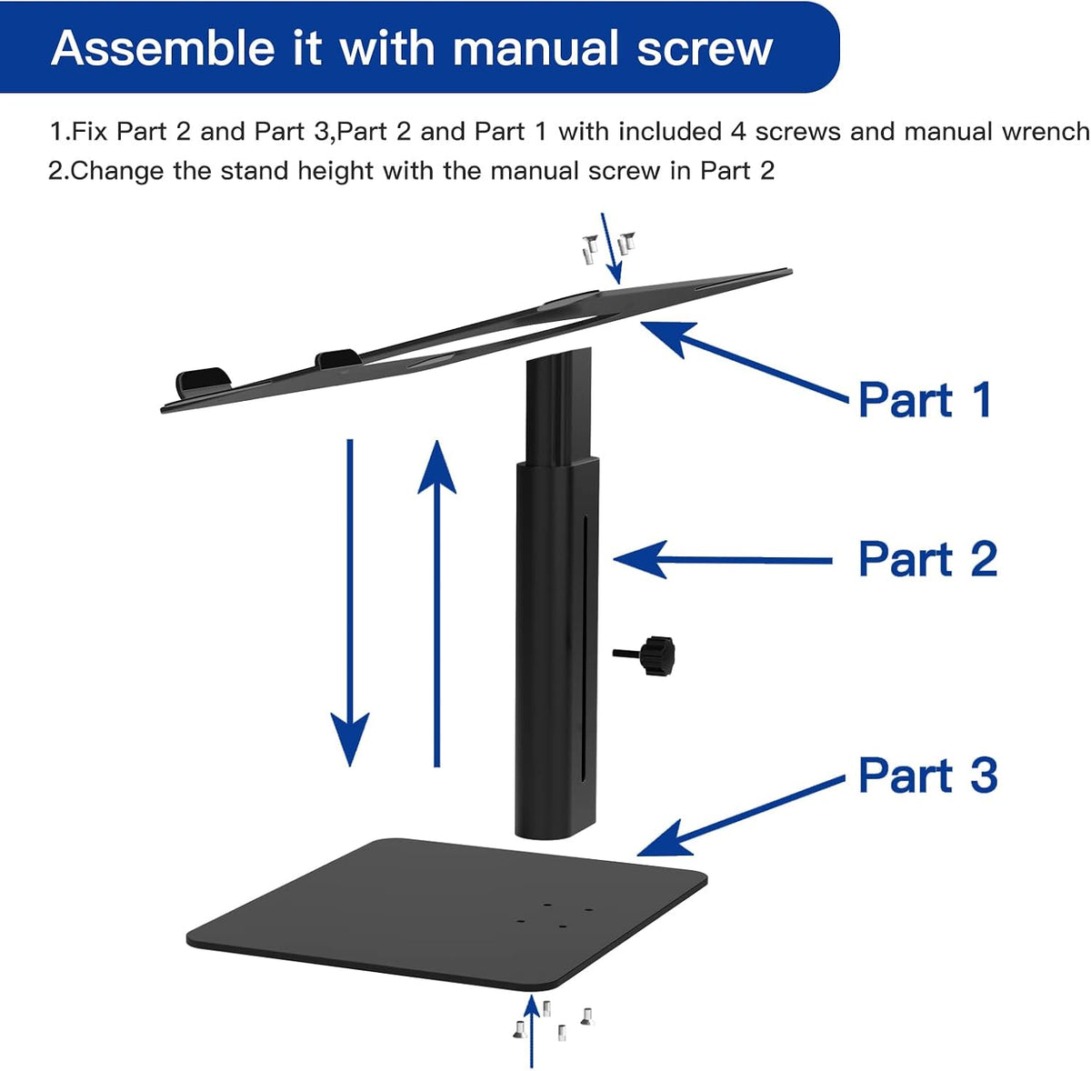 LSX6N Laptop Stand, Ergonomic Adjustable Notebook Riser, Computer Holder, Laptop Mount Compatible with 10-15.6" Laptops, Black