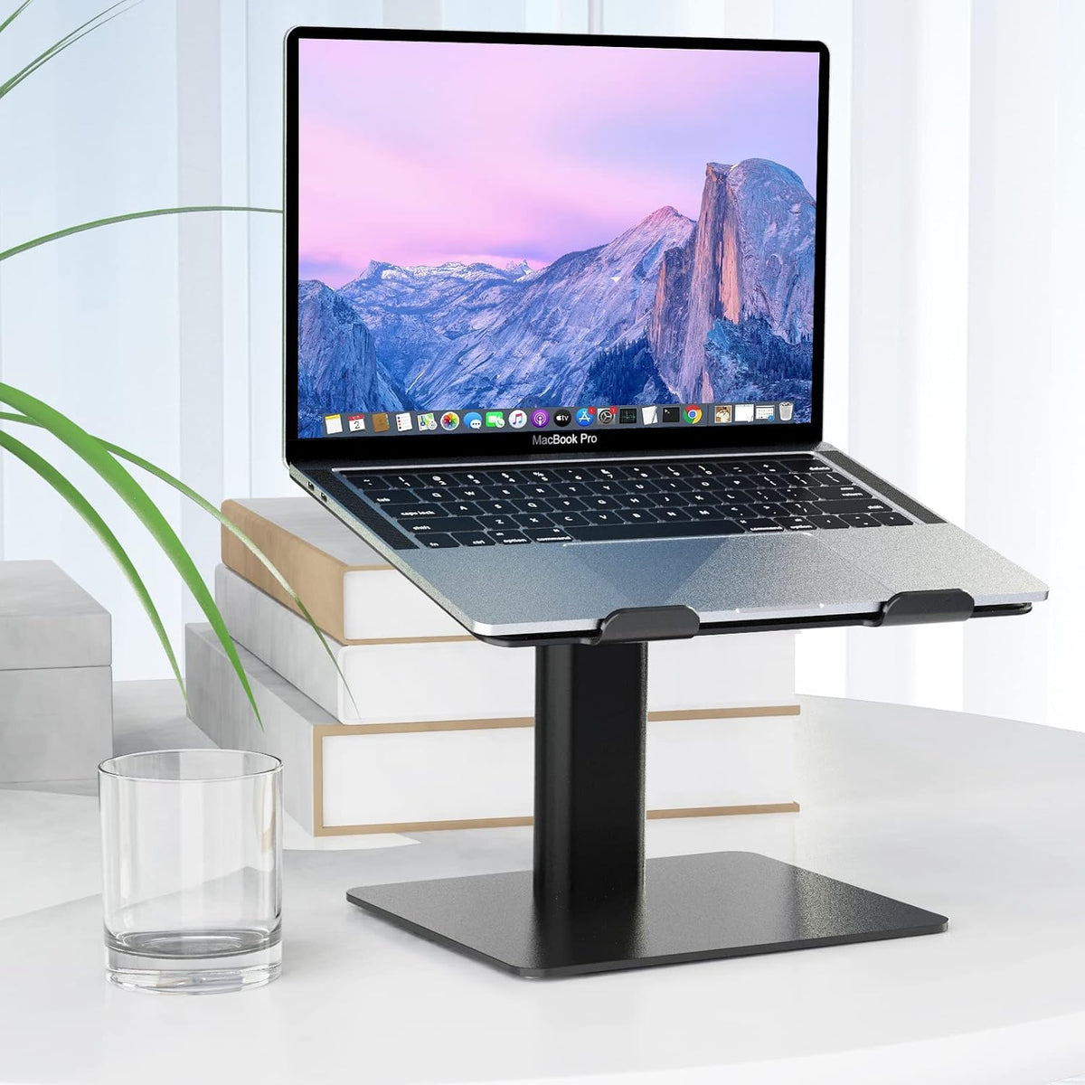 LSX6N Laptop Stand, Ergonomic Adjustable Notebook Riser, Computer Holder, Laptop Mount Compatible with 10-15.6" Laptops, Black