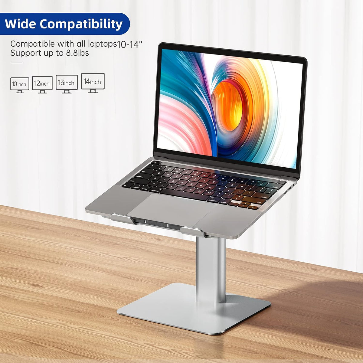 LSX6N Laptop Stand, Ergonomic Adjustable Notebook Riser, Computer Holder, Laptop Mount Compatible with 10-15.6" Laptops, Black