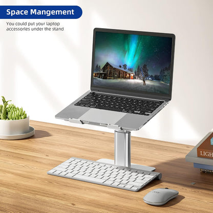 LSX6N Laptop Stand, Ergonomic Adjustable Notebook Riser, Computer Holder, Laptop Mount Compatible with 10-15.6" Laptops, Black