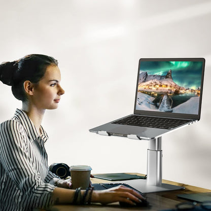 LSX6N Laptop Stand, Ergonomic Adjustable Notebook Riser, Computer Holder, Laptop Mount Compatible with 10-15.6" Laptops, Black