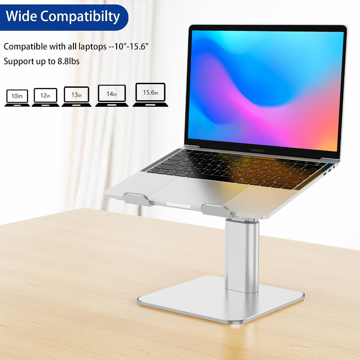 LSX6N Laptop Stand, Ergonomic Adjustable Notebook Riser, Computer Holder, Laptop Mount Compatible with 10-15.6" Laptops, Black
