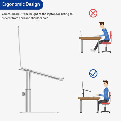 LSX6N Laptop Stand, Ergonomic Adjustable Notebook Riser, Computer Holder, Laptop Mount Compatible with 10-15.6" Laptops, Black