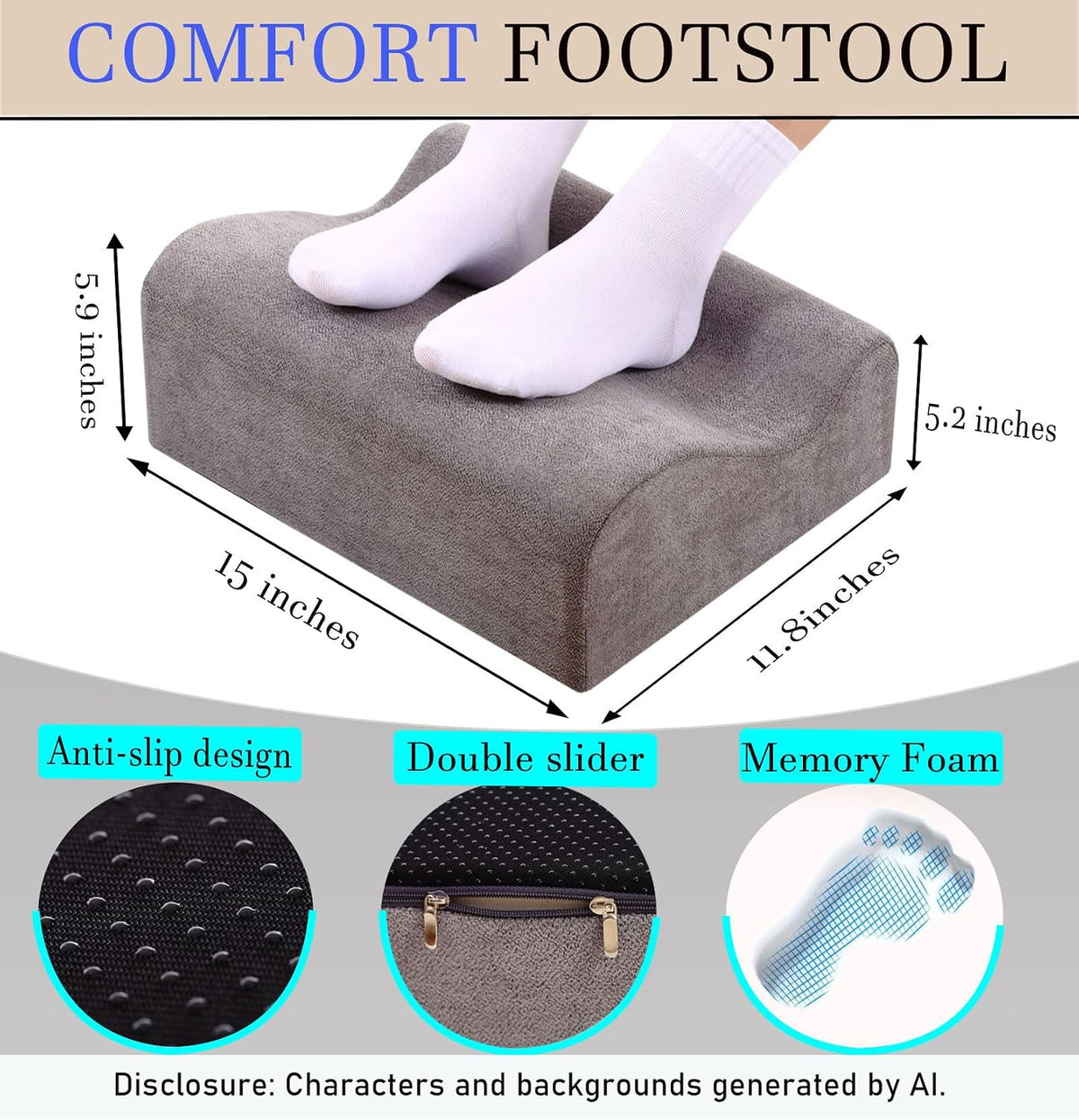 Work Foot Rest Under Desk,Comfort Foot Rest for Couch