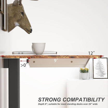 Under Desk Mounted Sliding Drawer with 60 Degree Tilt Panel to Pull Out, 15'' Long & 9'' deep Large Storage Organizer for Sit Stand Workstation