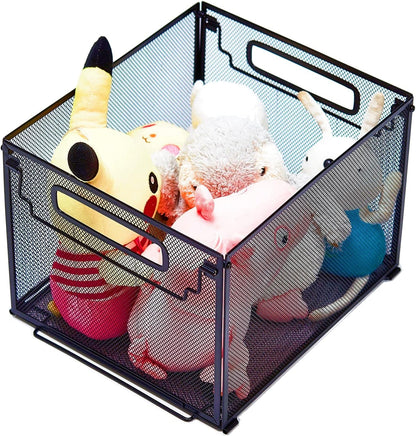 Letter Size Metal Hanging File Folder Organizer Crate Basket,Black