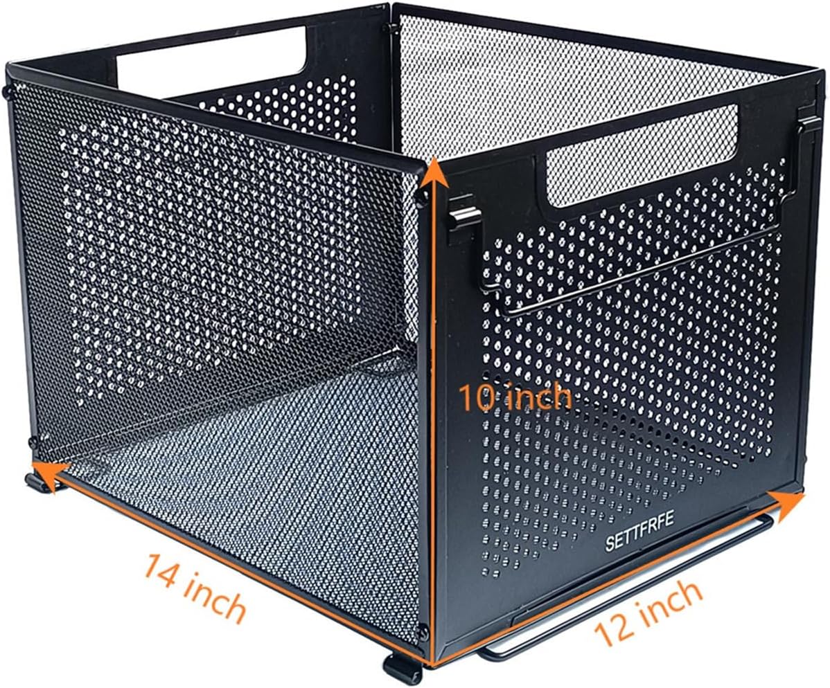 Letter Size Metal Hanging File Folder Organizer Crate Basket,Black