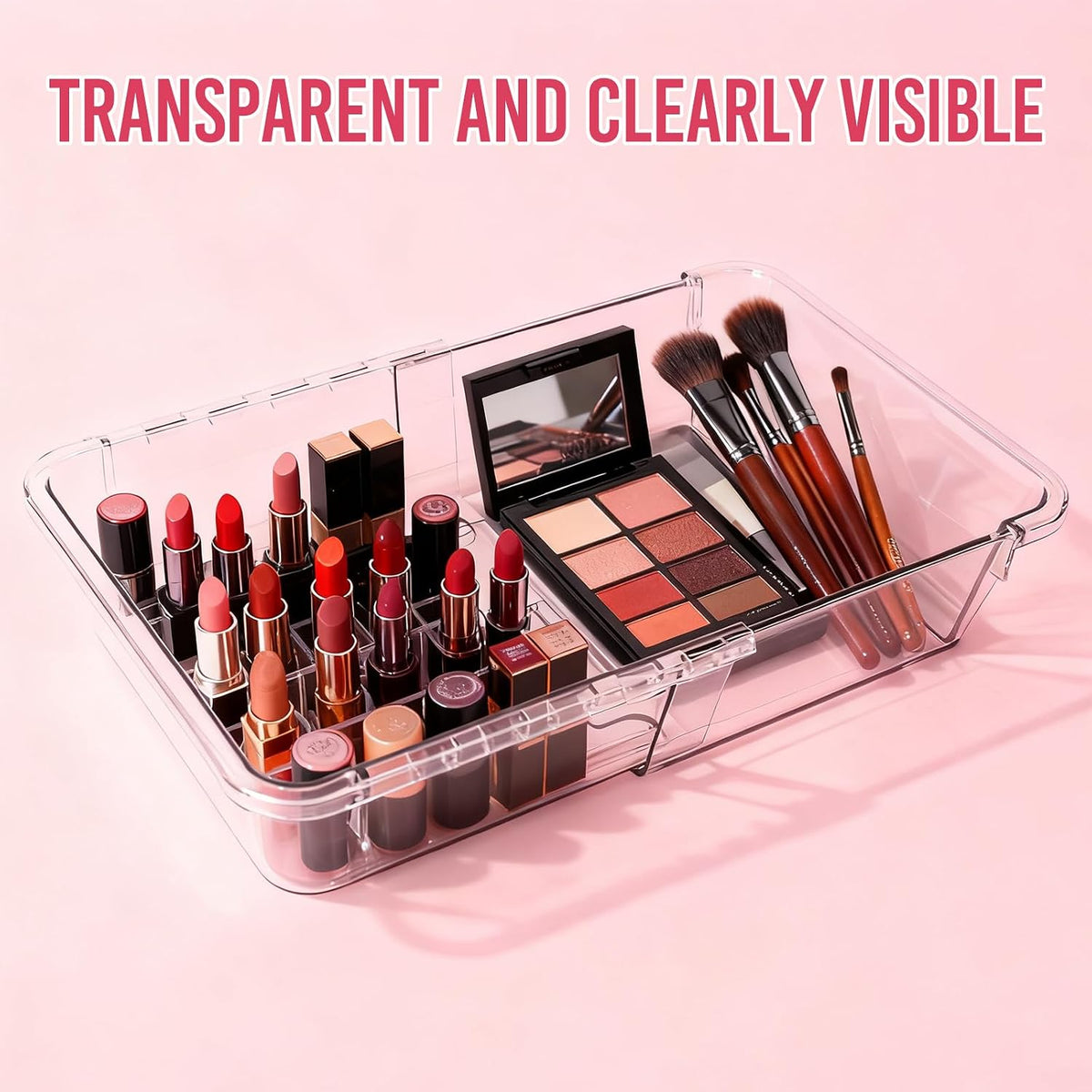 14Pcs Expandable Clear Drawer Organizers, Desk Drawer Organizer Set, Acrylic Organizer Bins for Kitchen, Bathroom, Office, Makeup, 3-Size acrylic organizers & Vanity Organizer Trays