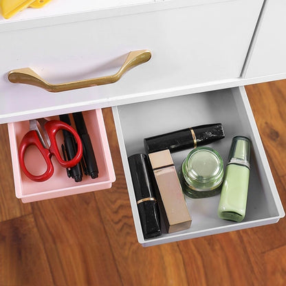 Under Desk Drawer Storage Box 9.84in – Hidden Self-Adhesive Box for Stationery and Makeup, Leak-Proof ABS Plastic Organizer(S)