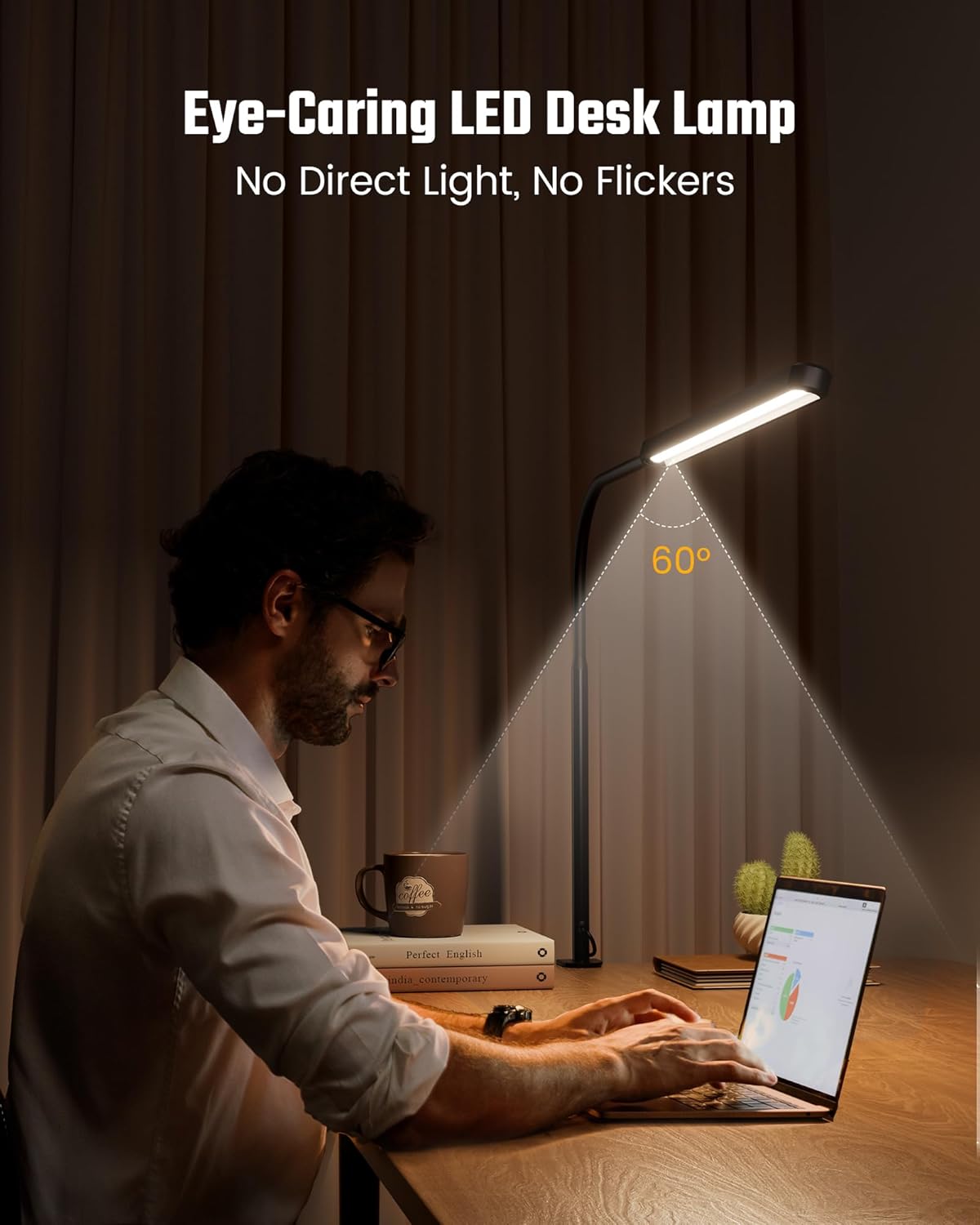 Eye-Caring LED Desk Lamp Work Lamp Office Lamp with Side Clamp