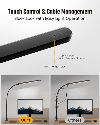 Eye-Caring LED Desk Lamp Work Lamp Office Lamp with Side Clamp