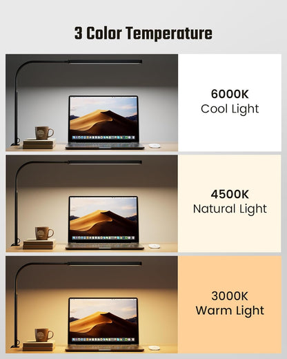 Eye-Caring LED Desk Lamp Work Lamp Office Lamp with Side Clamp