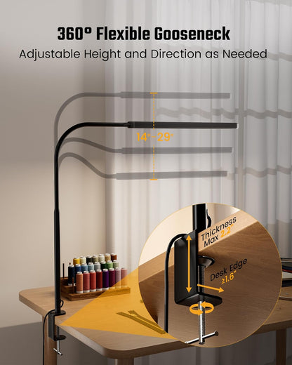 Eye-Caring LED Desk Lamp Work Lamp Office Lamp with Side Clamp