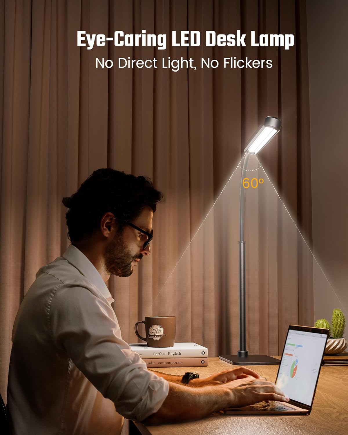 Eye-Caring LED Desk Lamp Work Lamp Office Lamp with Side Clamp