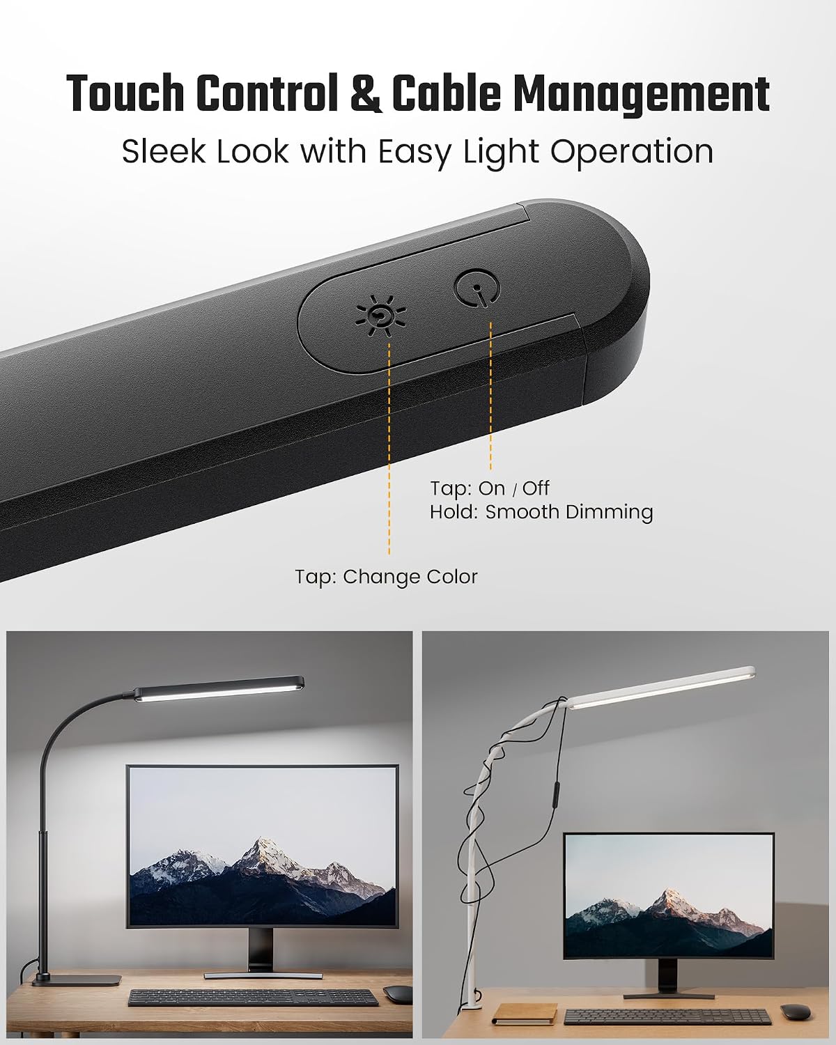 Eye-Caring LED Desk Lamp Work Lamp Office Lamp with Side Clamp