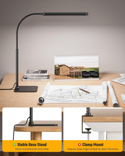 Eye-Caring LED Desk Lamp Work Lamp Office Lamp with Side Clamp
