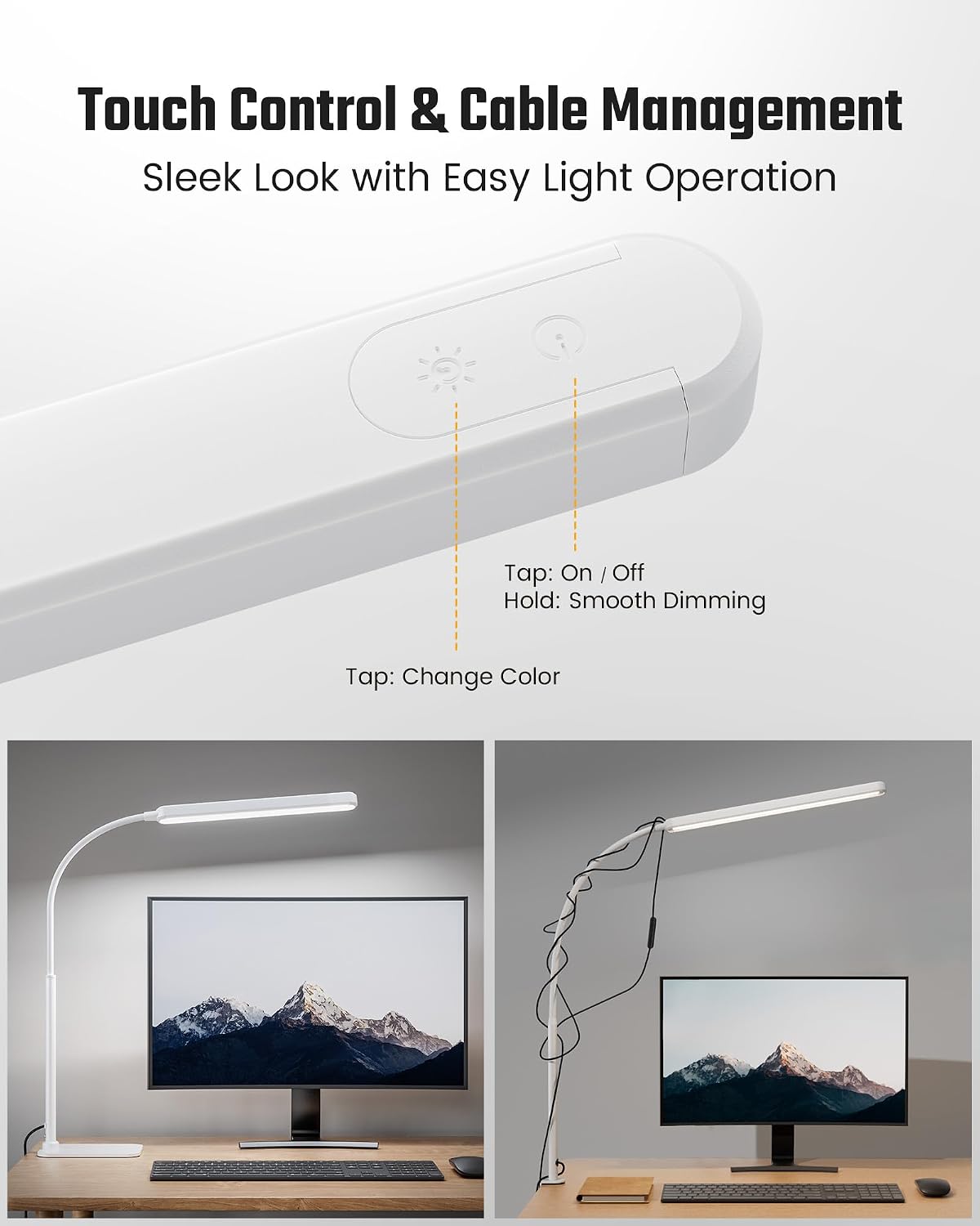 Eye-Caring LED Desk Lamp Work Lamp Office Lamp with Side Clamp