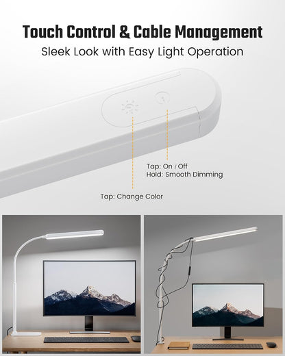 Eye-Caring LED Desk Lamp Work Lamp Office Lamp with Side Clamp