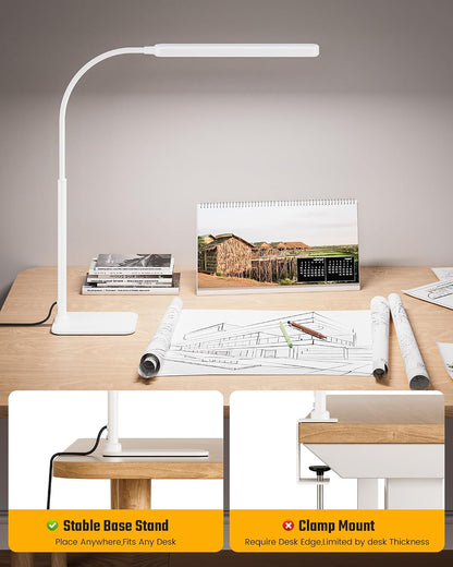 Eye-Caring LED Desk Lamp Work Lamp Office Lamp with Side Clamp
