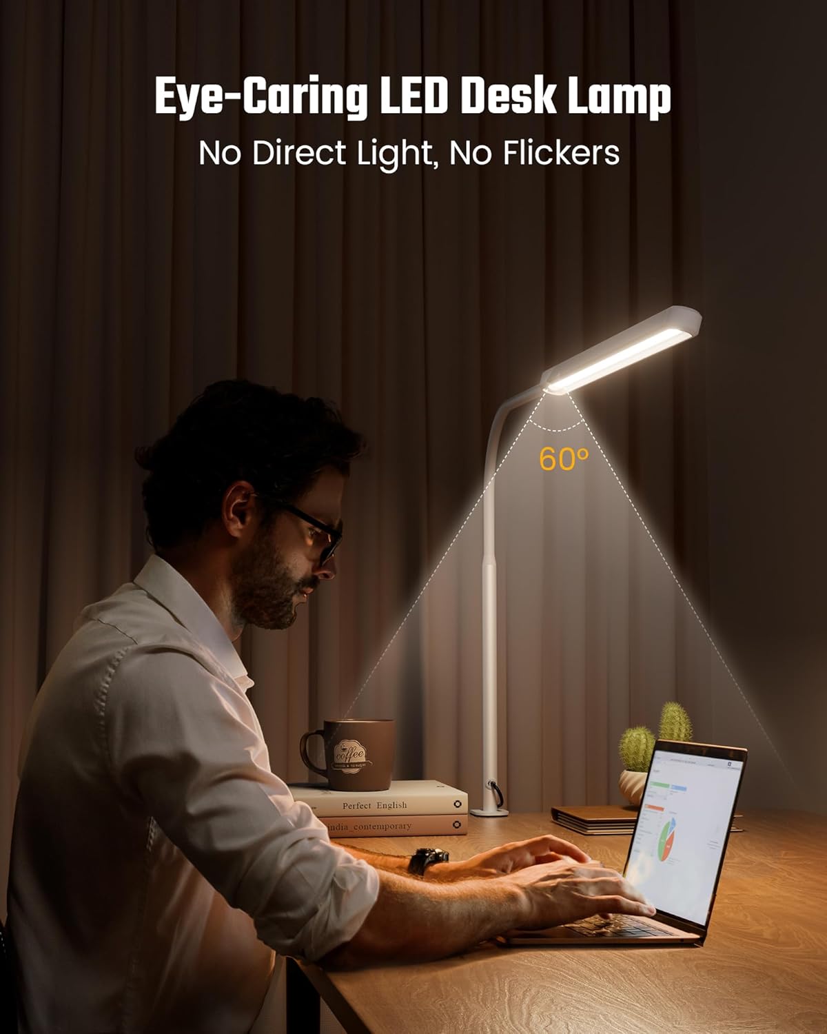 Eye-Caring LED Desk Lamp Work Lamp Office Lamp with Side Clamp