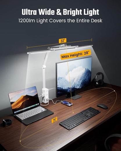 Eye-Caring LED Desk Lamp Work Lamp Office Lamp with Side Clamp