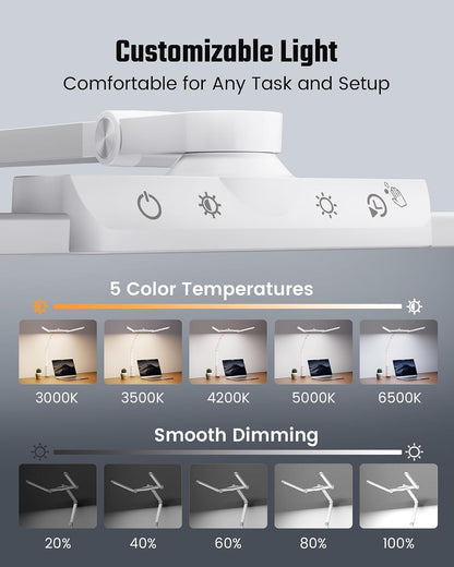 Eye-Caring LED Desk Lamp Work Lamp Office Lamp with Side Clamp