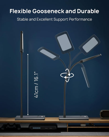 TROND Desk Lamp, Dimmable Eye-Caring Table Lamp, Memory Function, Black