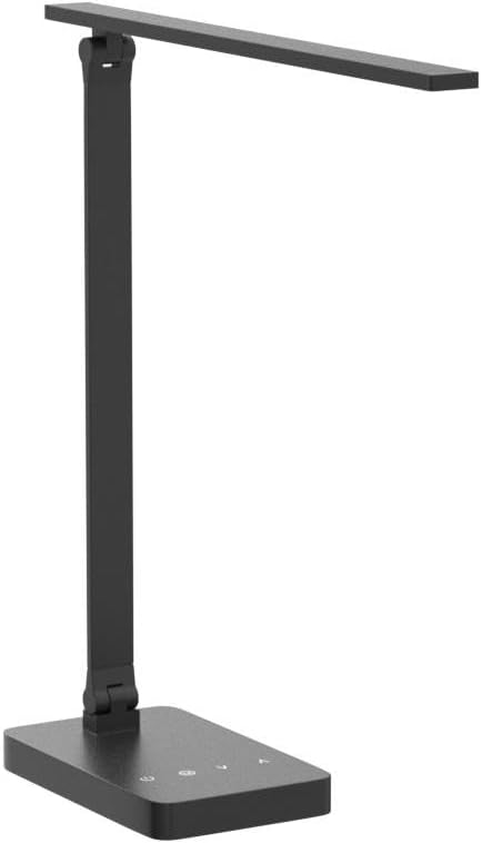 Desk Lamp with USB Charging Port for Home Office, 650LM 9.5W, Black