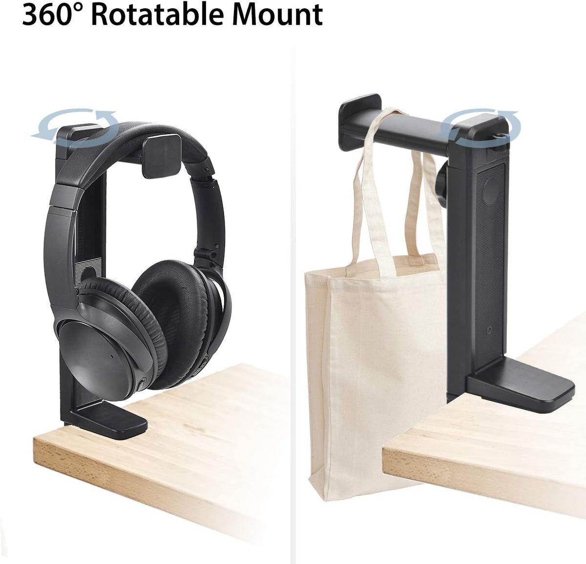 NEETTO HS906 Headphone Stand & Hanger 2 in 1, Above & Under Desk
