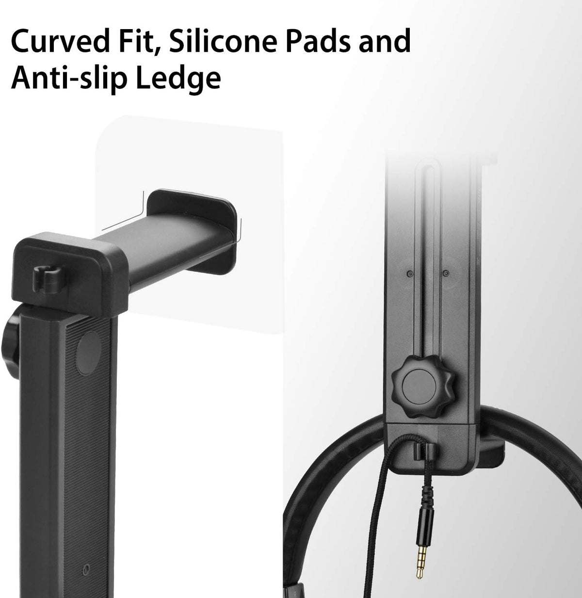 NEETTO HS906 Headphone Stand & Hanger 2 in 1, Above & Under Desk