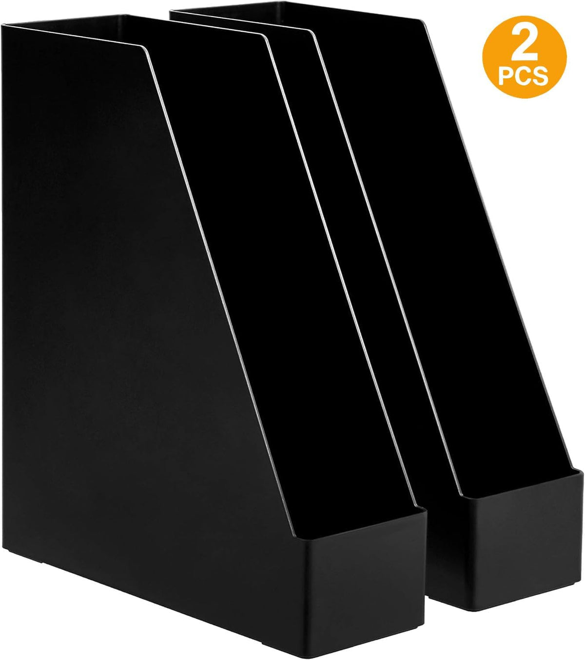Plastic Desk Organizer Vertical Magazine Rack and File Holder, Black