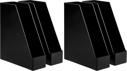 Plastic Desk Organizer Vertical Magazine Rack and File Holder, Black