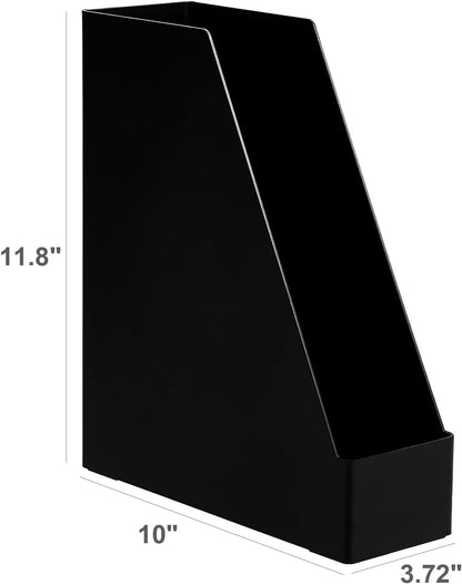 Plastic Desk Organizer Vertical Magazine Rack and File Holder, Black