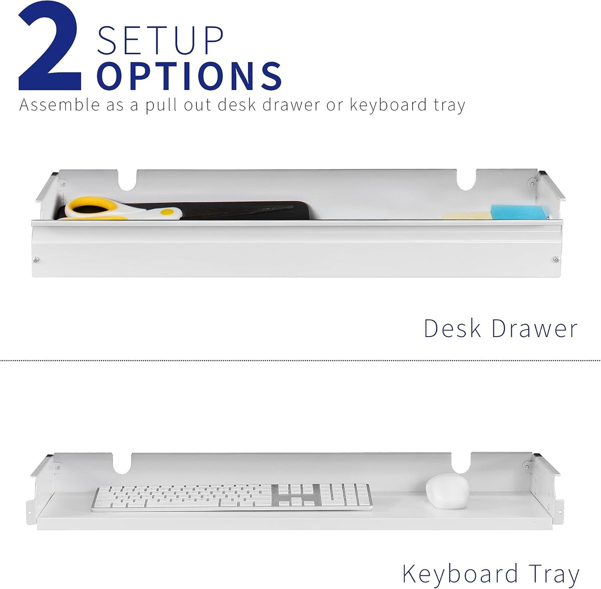 Black Under Desk 33 x 9 in Slide Out Storage Drawer, DESK-DR33-B