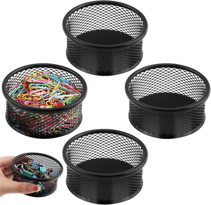 2Pack Paper Clip Holder for Desk,Wire Mesh Paperclip Dish Holders