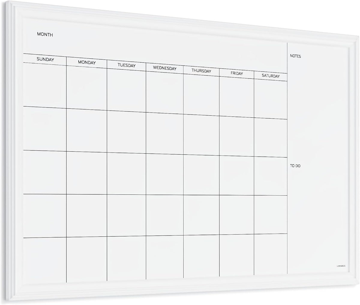 Magnetic Dry Erase Calendar White Board, 30" x 20", White Wood Style Frame, Includes Magnets